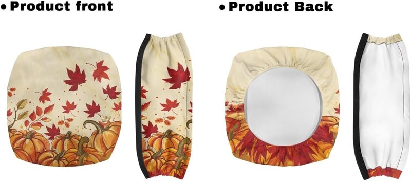 LedBack Thanksgiving Walker Accessories 3 Piece Set Rollator Walker Seat and Backrest Covers, Maple Leaf Pumpkins Storage Bags Rollator Seat Cushion Covers for Seniors - Image 2